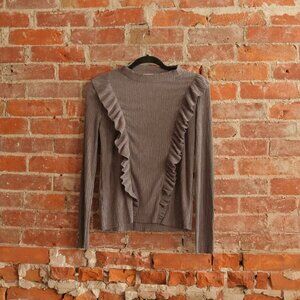 Women's Dark Grey Shirt w/ Frills